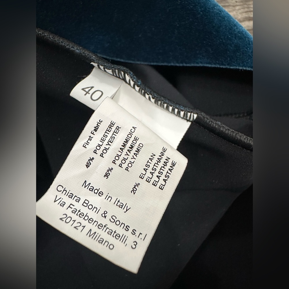 Chiara Boni La Petite Robe Velvet Dress In Teal Size 4 - Picture 7 of 7